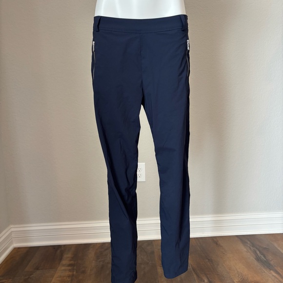 Anatomie The Marisa Curvy Hi Waist Navy Zipper Pocket Travel Golf Pant Women's L
